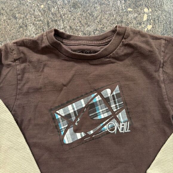 Y2k O’Neill Long Sleeve Skater Tee Thermal Sleeves Big Logo Kids/Boys Size XS - Picture 2 of 10